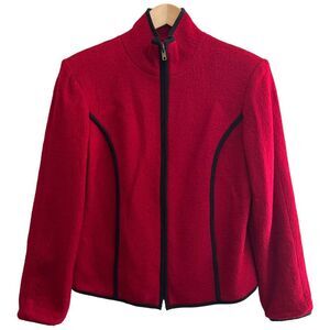 TRANSITIONS Wool Blend zip up Blazer Jacket Womens Size S EUC CLASSY!